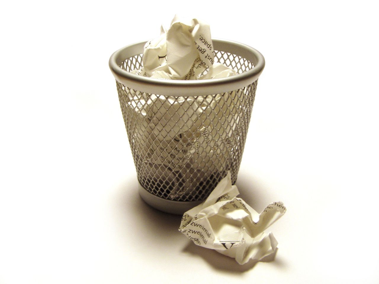 Papelera llena de textos sin corregir
