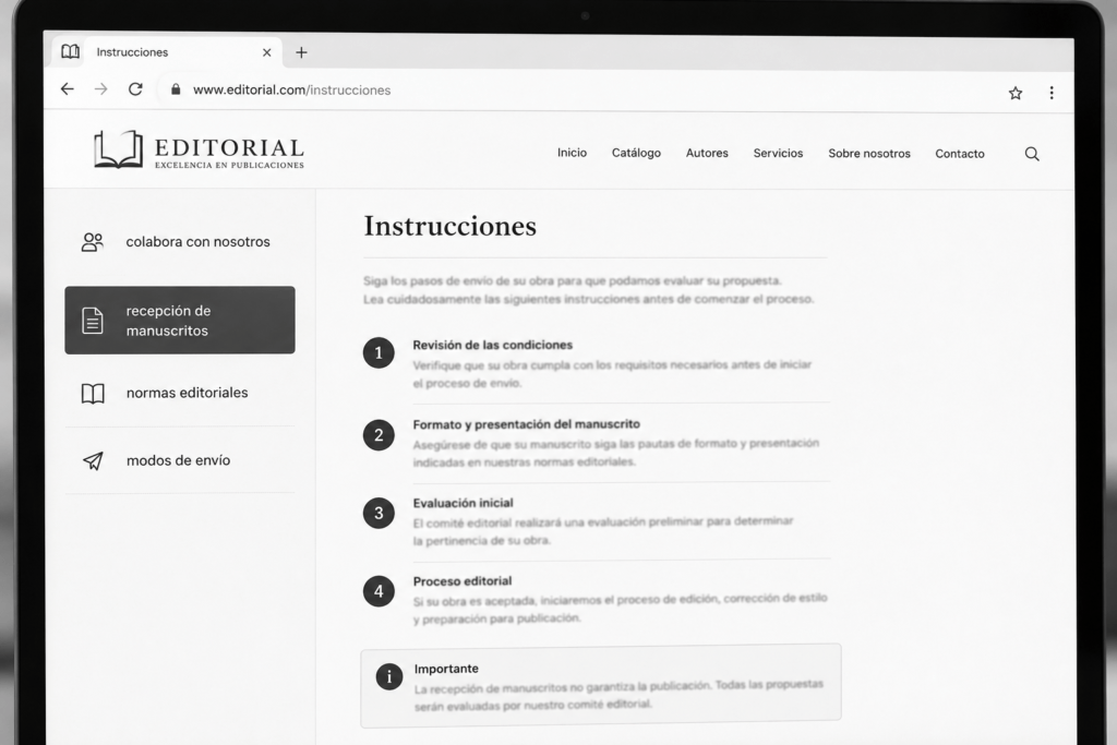 Si quieres enviar tu manuscrito a una editorial, sigue las instrucciones