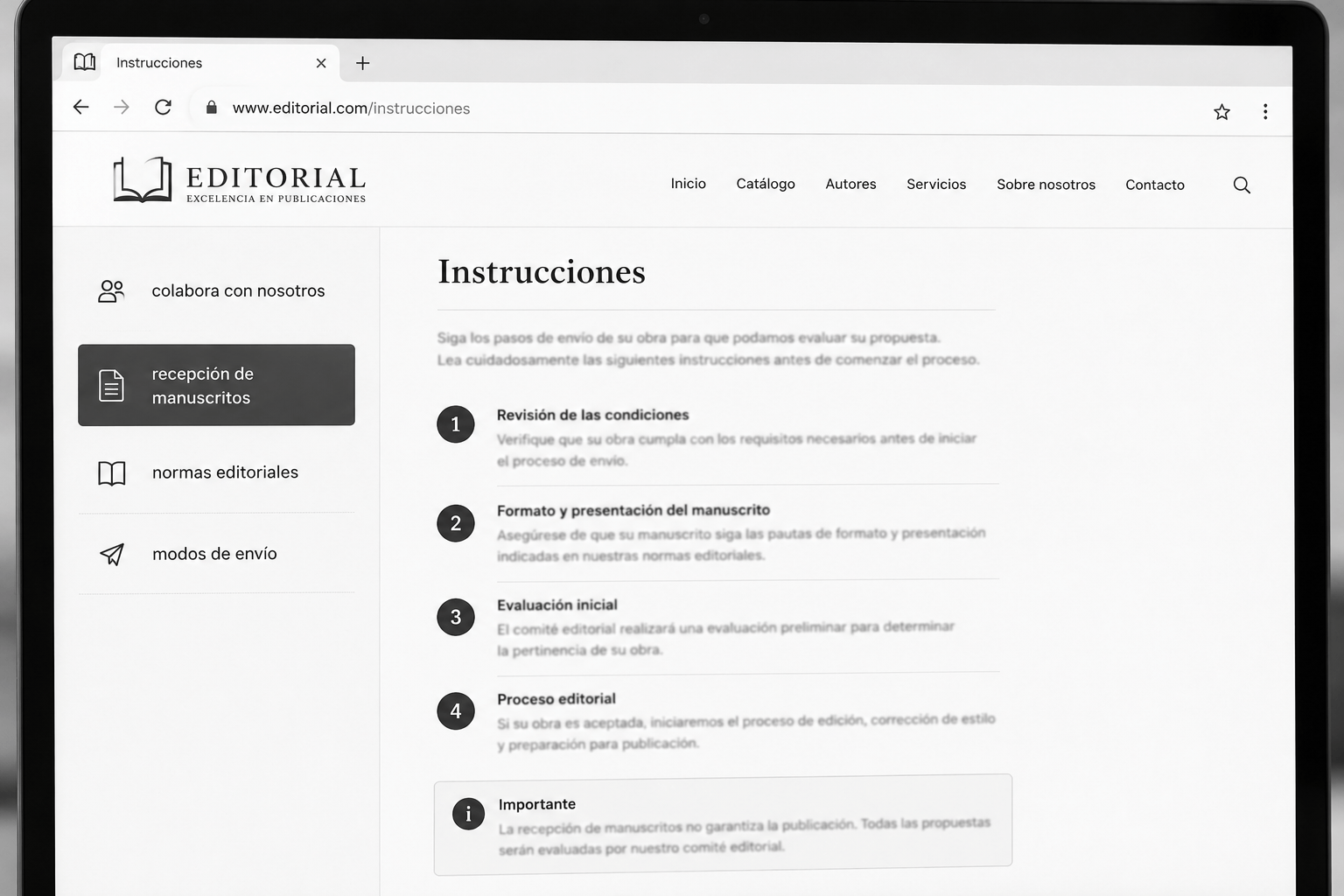 Si quieres enviar tu manuscrito a una editorial, sigue las instrucciones
